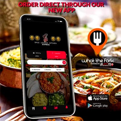 Spice Lounge Kitchen App for ordering Indian Deliveries Edinburgh